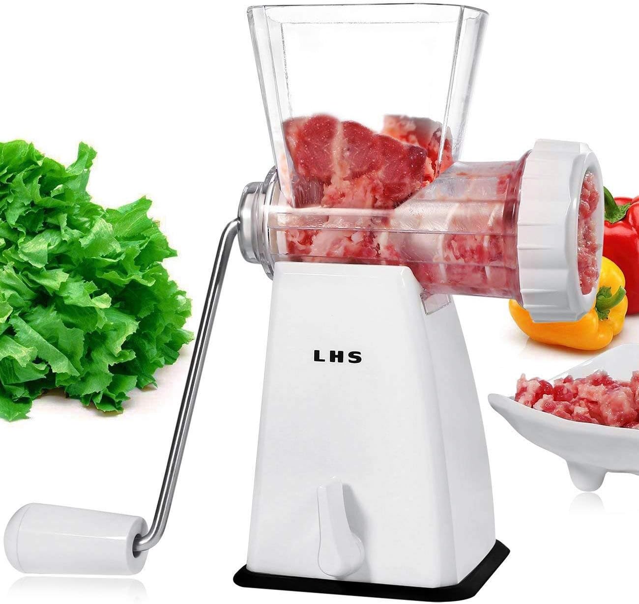 Meat Grinder Manual, Hand Crank Meat Mincer Heavy Duty Sausage Stuffer with Stainless Steel Blades and Powerful Suction Base, 3 in 1 Food Grinder for Home kitchen Grind Meat Sausage Cookies Vegetables