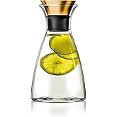 Eva Solo 1.0 L Drip-Free Carafe with Brass Look, PVD-Coated Stainless Steel Pouring Lip, Heat & Cold Resistant, Modern & Vintage Style