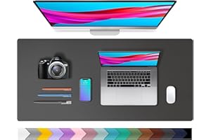 Leather Desk Pad Protector,Mouse Pad,Office Desk Mat,Non-Slip PU Leather Desk Blotter,Laptop Desk Pad,Waterproof Desk Writing