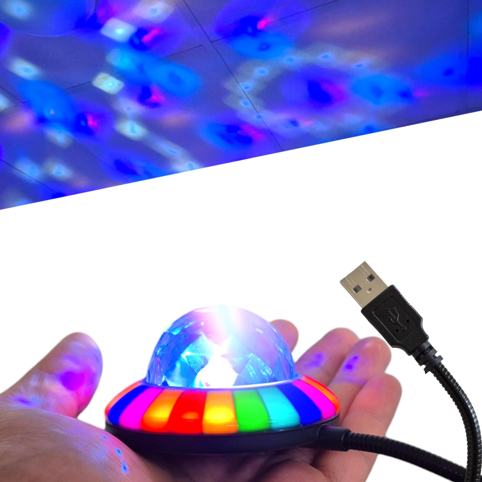 LuminKing Disco Ball - Music Controlled Party Lighting with USB Connection, Portable and Lightweight