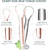 Easkep Tongue Scraper 2 Pack Wide-Head Stainless Steel Cleaner Box Included view 7