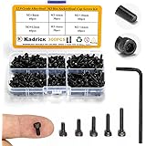 300 Pcs M3 Screw Assortment, Metric Hex Socket Head Cap Bolts, Small Screws Suitable for 3D Printer DIY, 5 Sizes Black Zinc P