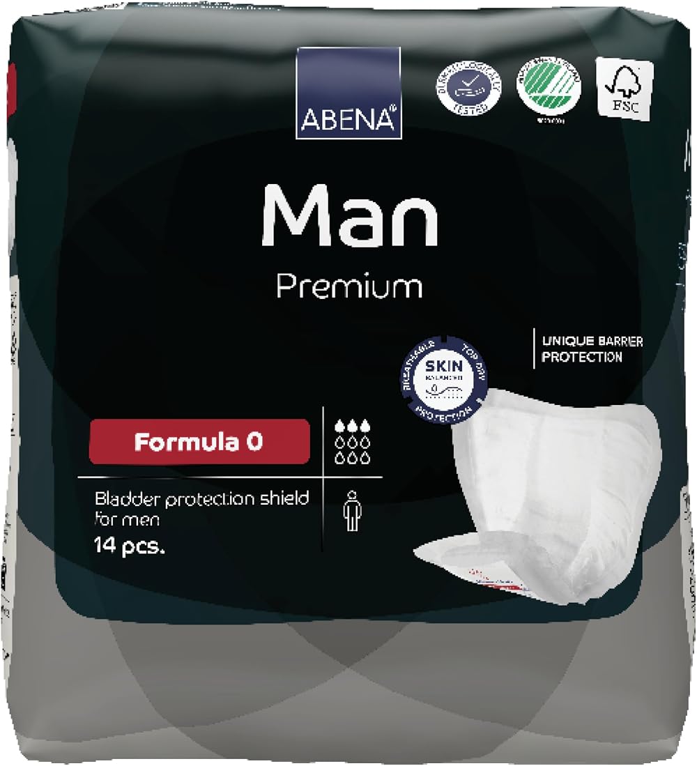 Abena Man Formula 0 Incontinence Pads for Men 14Pk 250ml Absorbency
