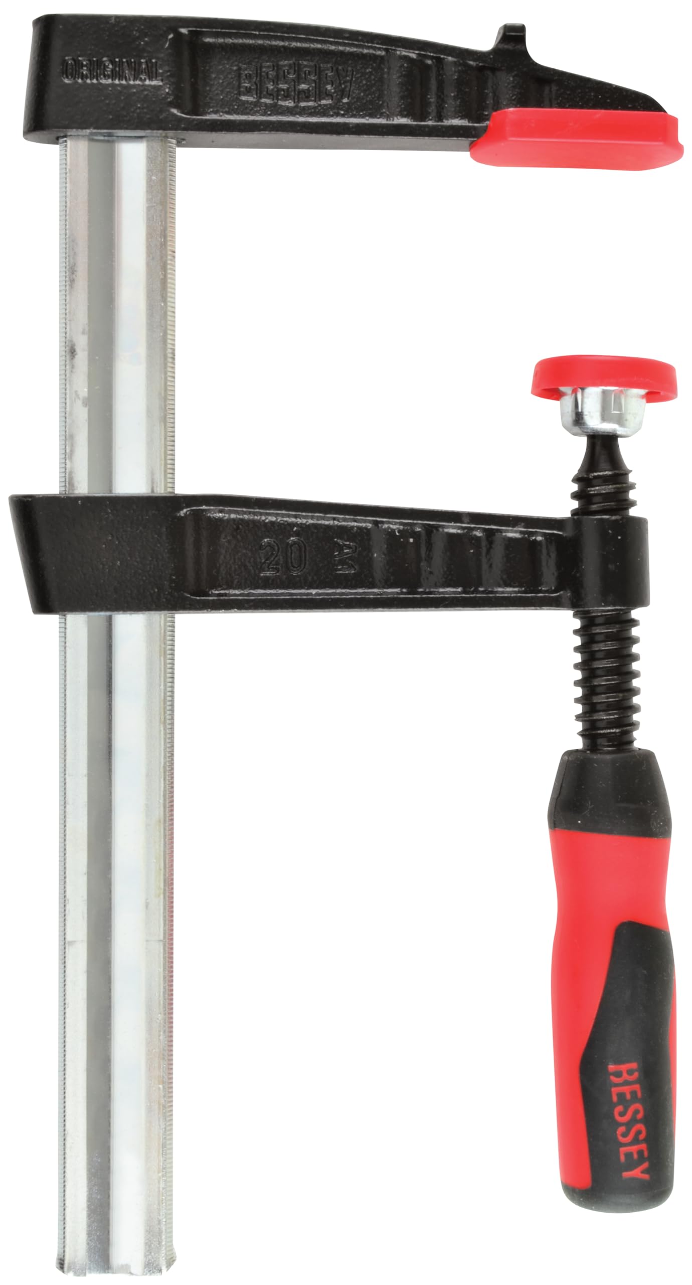 Photo 1 of BESSEY TG4.008+2K Clamp, woodworking, F-style, 2K handle, replaceable pads, 4 In. x 8 In., 880 lb,Black