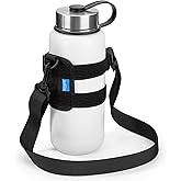 Xxerciz Water Bottle Holder with Adjustable Shoulder Strap, Nylon Sports Bottle Sling Bag Crossbody Pouch, Universal Water Bottle Carrier Strap Sleeve for Walking Hiking Travel (Exclude Bottle)