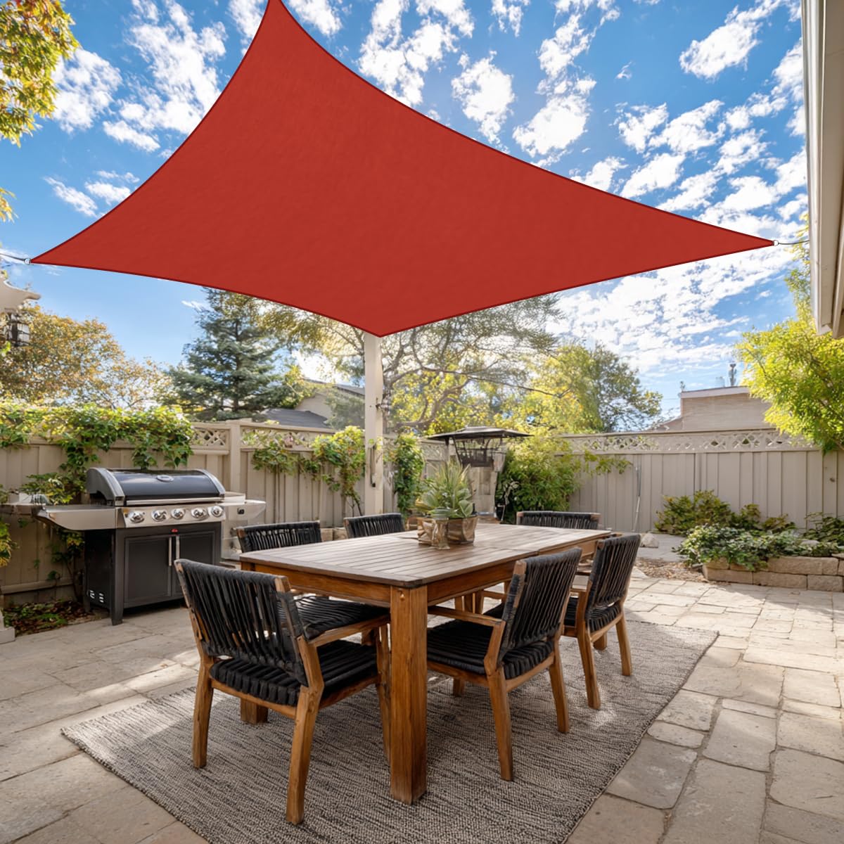 Green Bay Terracotta Patio Anti-UV Shade Sail - 3x2m Rectangle - Gazebo Sail Awning Canopy