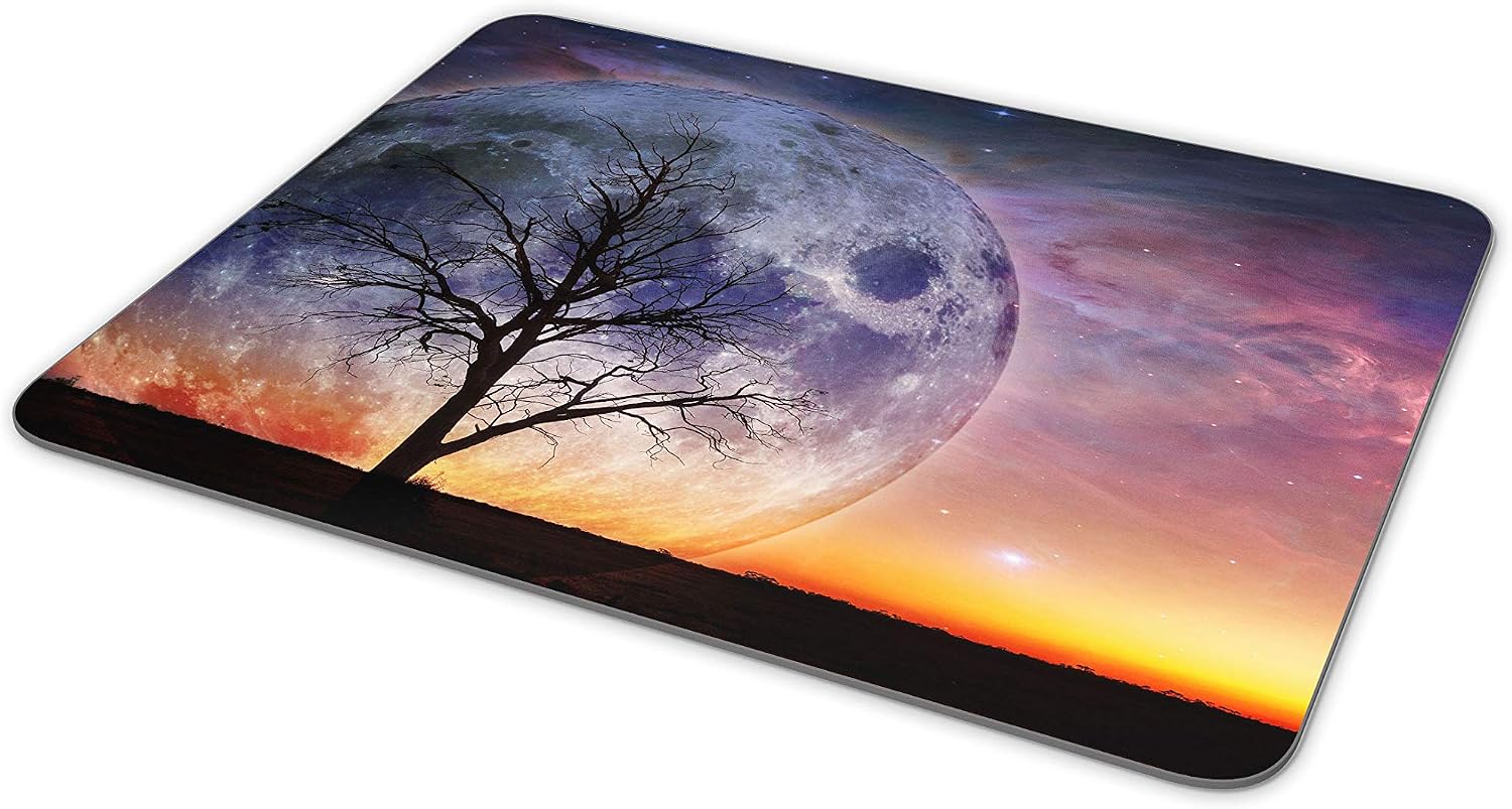 Sunset Galaxy Moon Mouse Mat Pad - Student Art Office Computer #14075, Multicolor, 23.5cm x 19.6cm x 5mm - Image 5