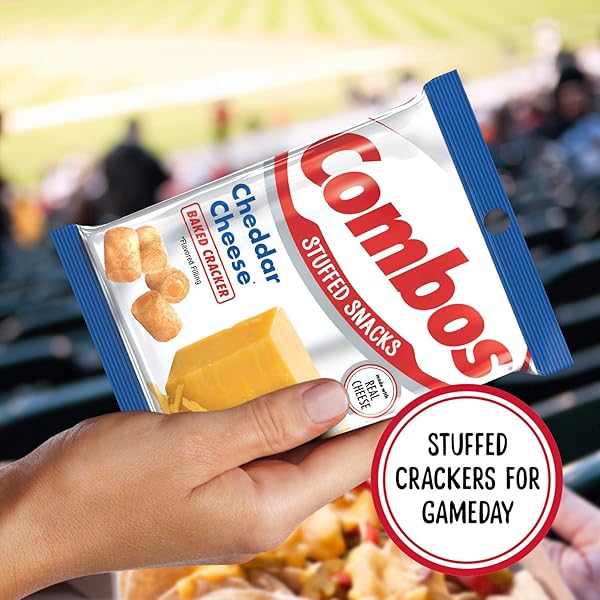 COMBOS CHEESE SNACKS – CHEDDAR CHEESE SNACK BAGS 1.8 OUNCE, PACK OF 18, BAKED CRACKER SNACK COMBOS BULK BOX