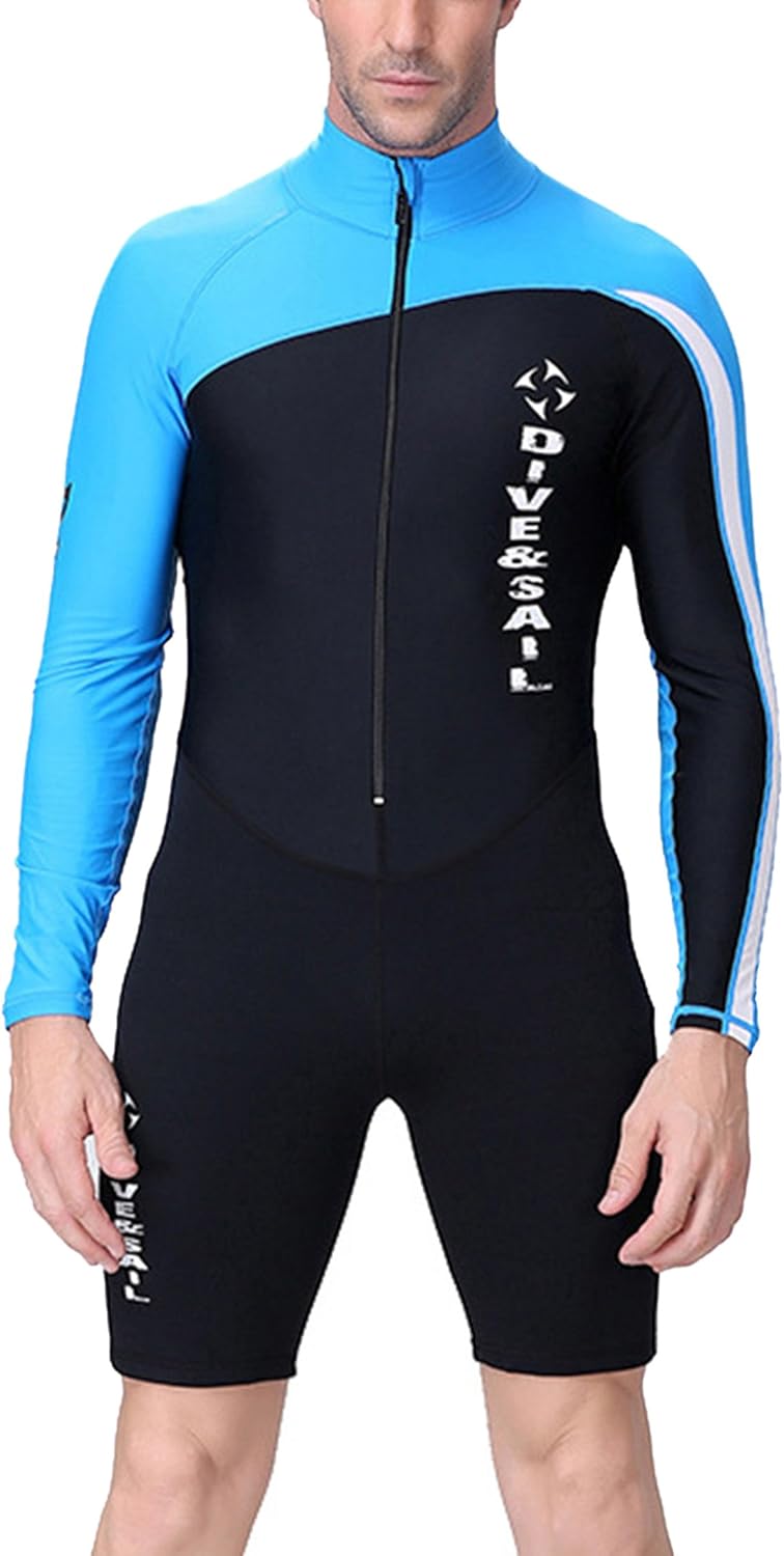 DIVE&SAIL Men 1.5mm Shorty Wetsuit One Piece Dive Skins UV Protection