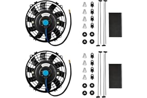 Mupera Cooling Radiator Fan, 7 Inch Engine Cooling Fan (Puller Only), High Performance Universal Electric Radiator Cooler Assembly with Mount Kit 2Pcs