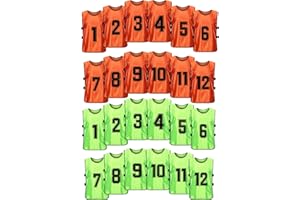 MTTYYD Scrimmage Training Vest Team Sports Pinnies Reversible Numbered Soccer Team Pennies Kids Youth Adult Jerseys (24 Pack)