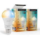 SINCELIGHT Motion Sensor LED Light Bulb 10W with E26 Base, PIR Motion-Activated in The Dark, Automatically ON/Off by Dual Sensors, 5 Color Temperatures Turnable, Pack of 2