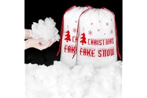 Aodaer Christmas Fake Snow Decor 1000g Artificial Snow Decorations Fluffy Soft Cotton Fake Snow Indoor Fiber Snow for Christmas Tree Holiday Table and Winter Mantle Village Display Outside