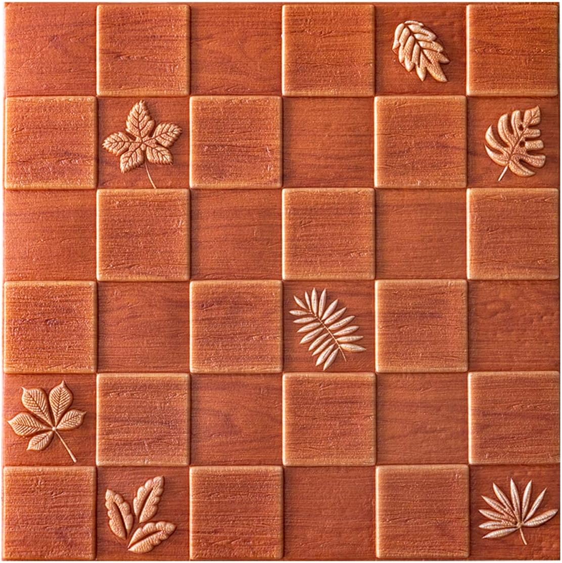 Living Room 3D Wall Stickers Decor 3D Brick Wallpaper for Living Room Bedroom Decor Self Adhesive Wall Paper Red Wood 70cm X 70cm