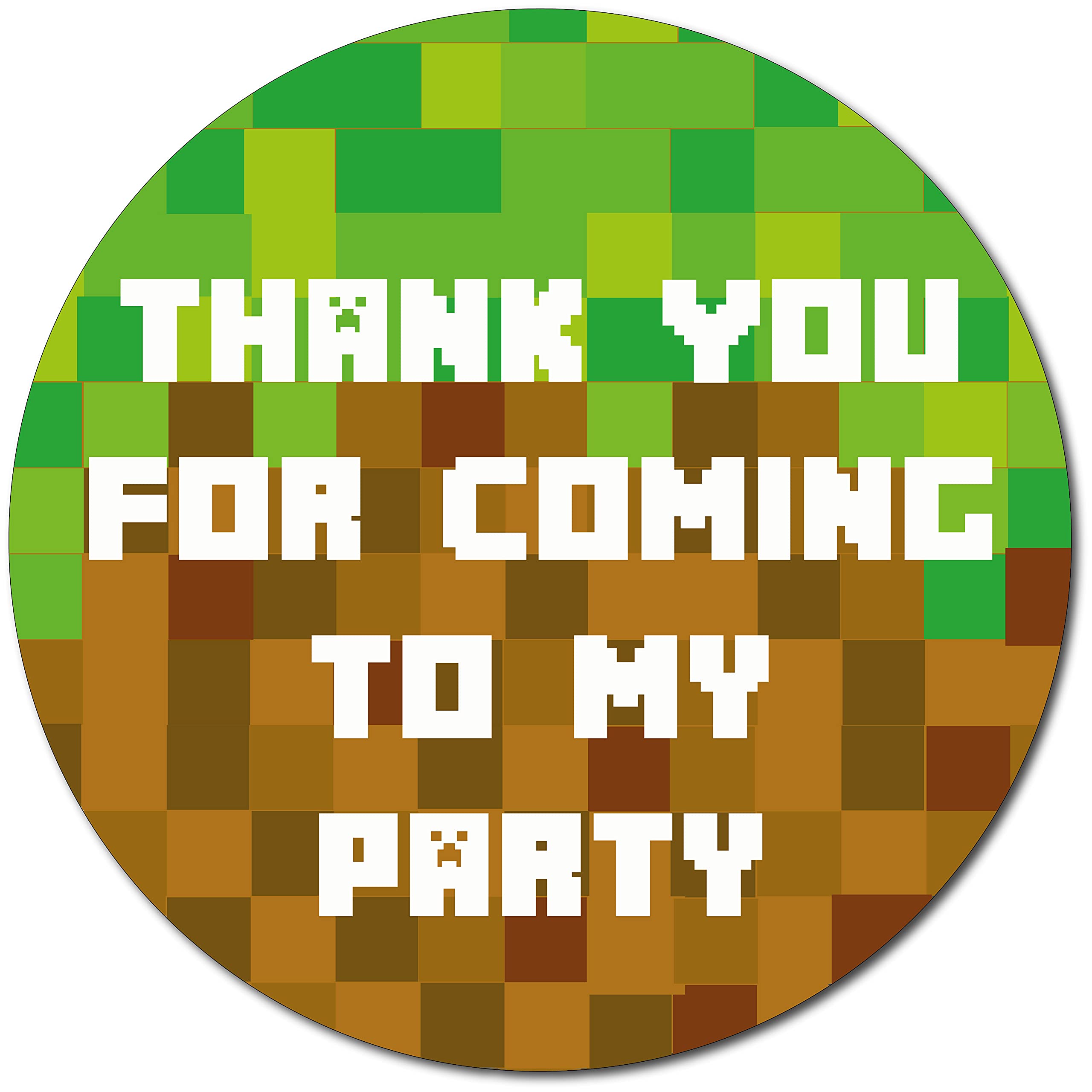40mm Gamer Thank You for Coming to My Party Round Stickers for Party Bags & Sweet Cones (24 x Stickers)