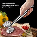 Aliglow 304 Stainless Steel Meat Tenderizer Double Sided Mallet 2.0" Head view 7