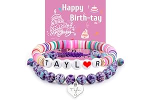 ZZLTAWS Taylor Birthday Gifts Bracelets, Taylor Merch, Bracelet and Birthday Card are the Best Birthday Gifts for Girls, Women, wife, Daughter, Granddaughter, Bestie, Siste