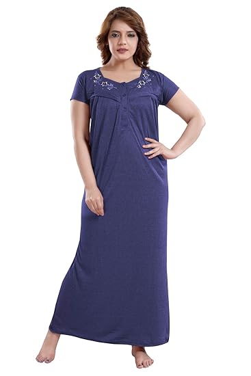 Women Cotton Striped Maternity Gown for Feeding - Multicolor - Free Size
