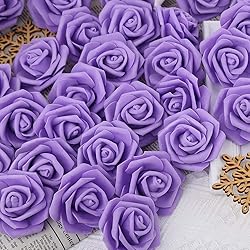 IPOPU Artificial Rose Flower Heads, 100 Pcs Real