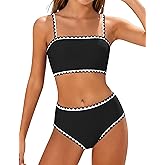 ADIFUN Girls Swimsuit Adjustable Shoulder Straps with Chest Pad Bikini with Cover Up Skirt 3 Piece Bathing Suit for Teen Girl