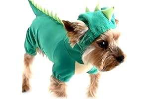 Hotumn Dinosaur Dog Halloween Costume Pet Dino Hoodie for Small Dogs (XXX-Large, Green)
