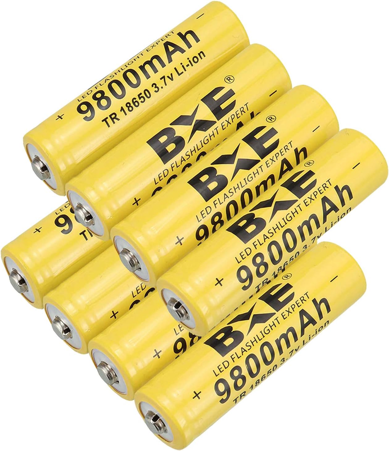 8Pcs 18650 Battery(Button Top),Rechargeable 3.7v Li-ion 18650-battery