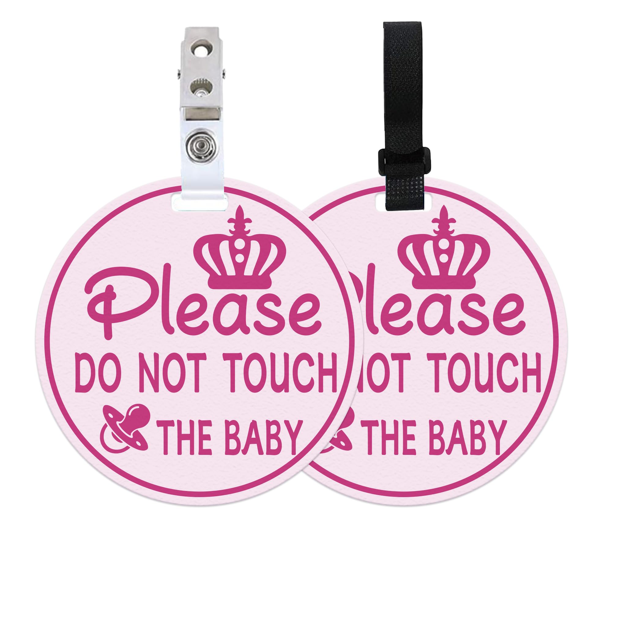 PLIGREAT 2 Sets Please Do Not Touch The Baby Sign for Newborn Baby Girls Boys Preemies Shower Gift No Touching Baby Reminder Signage for Baby Carrier Prams Carrycot Decor Stroller Hanging Sign Tags