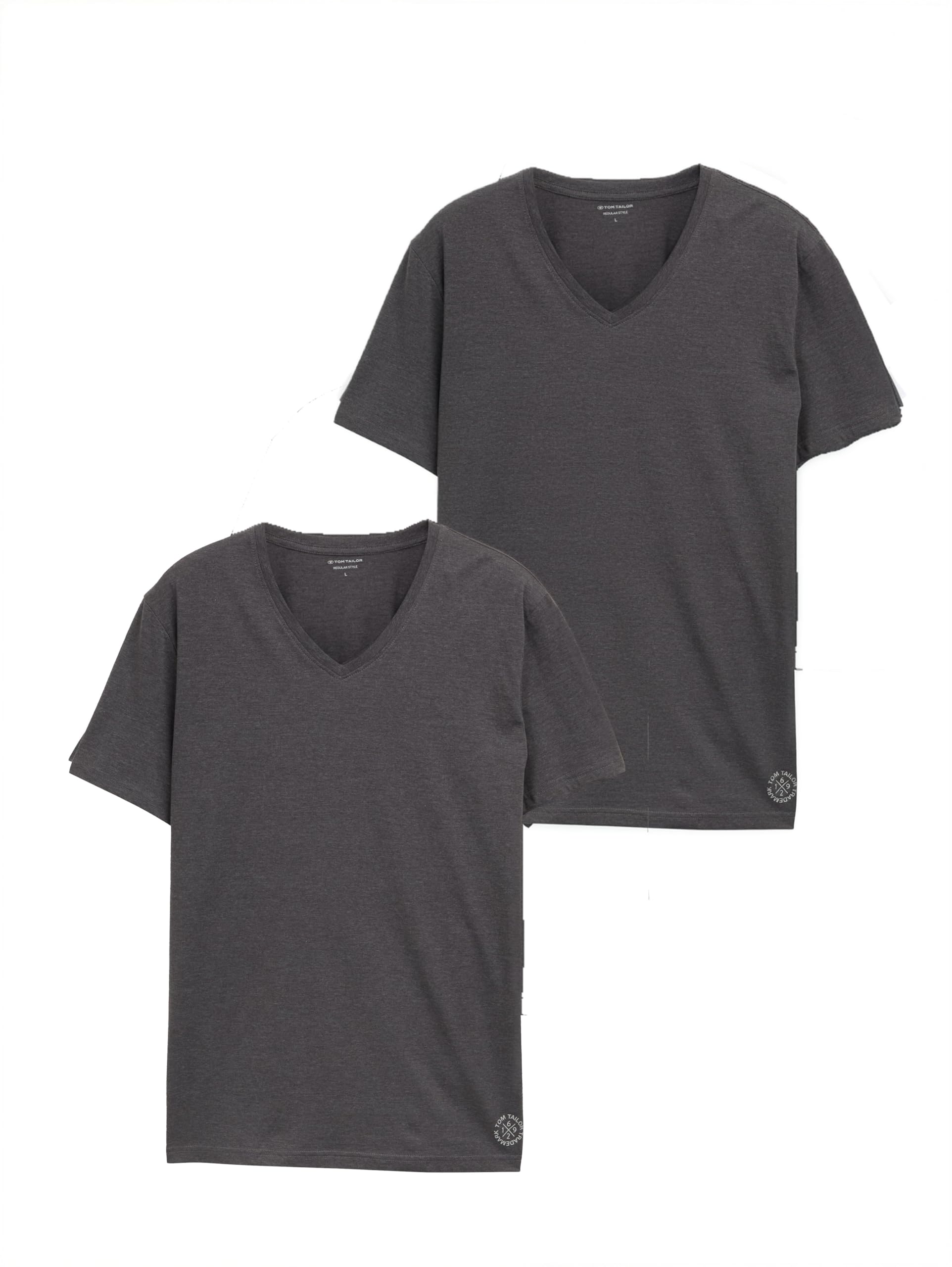 TOM TAILOR Herren Doppelpack T-Shirt mit V-Ausschnitt