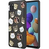 KOARWVC Phone Case for Galaxy A21s Case, Samsung A21s SM-A217M/DS Case Cute cat Pattern Design Slim Protective Soft TPU Bumper Phone Cover for Samsung Galaxy A21s Black Cat