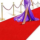 Yudlto 900 GSM Extra Thick 3x10 ft Red Carpet Runner for Partys, Polyester Aisle Rug with Non-Slip Rubber Backing, Wedding Ceremony & Event Decorations, Hollywood Runway Carpet for Proms & Proposals