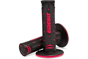 CIRCUIT EQUIPMENT - Jupiter Motorcycle Handlebar Grips Jupiter - Non-Slip Rubber Grips with Italian Full-Diamond Design for Comfort and Control - Enhances Safety and Durability - Black/White Grips