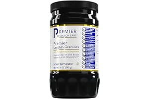 Premier Research Labs Lecithin Granules - with Phosphatidyl Complexes - Supports Nerve Function & Brain Health - Easy to Blend in Smoothies or Drinks - Non-GMO & Pure Vegan - 10 Oz Granules