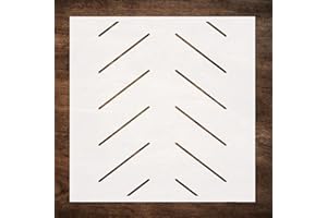 DLY LIFESTYLE Herringbone Wall Stencil (12x12 Inch) - Reusable Repeating Pattern Stencils for Painting on Wood, Walls, Canvas, Furniture - Large Geometric Paint Stencil for Home Decor