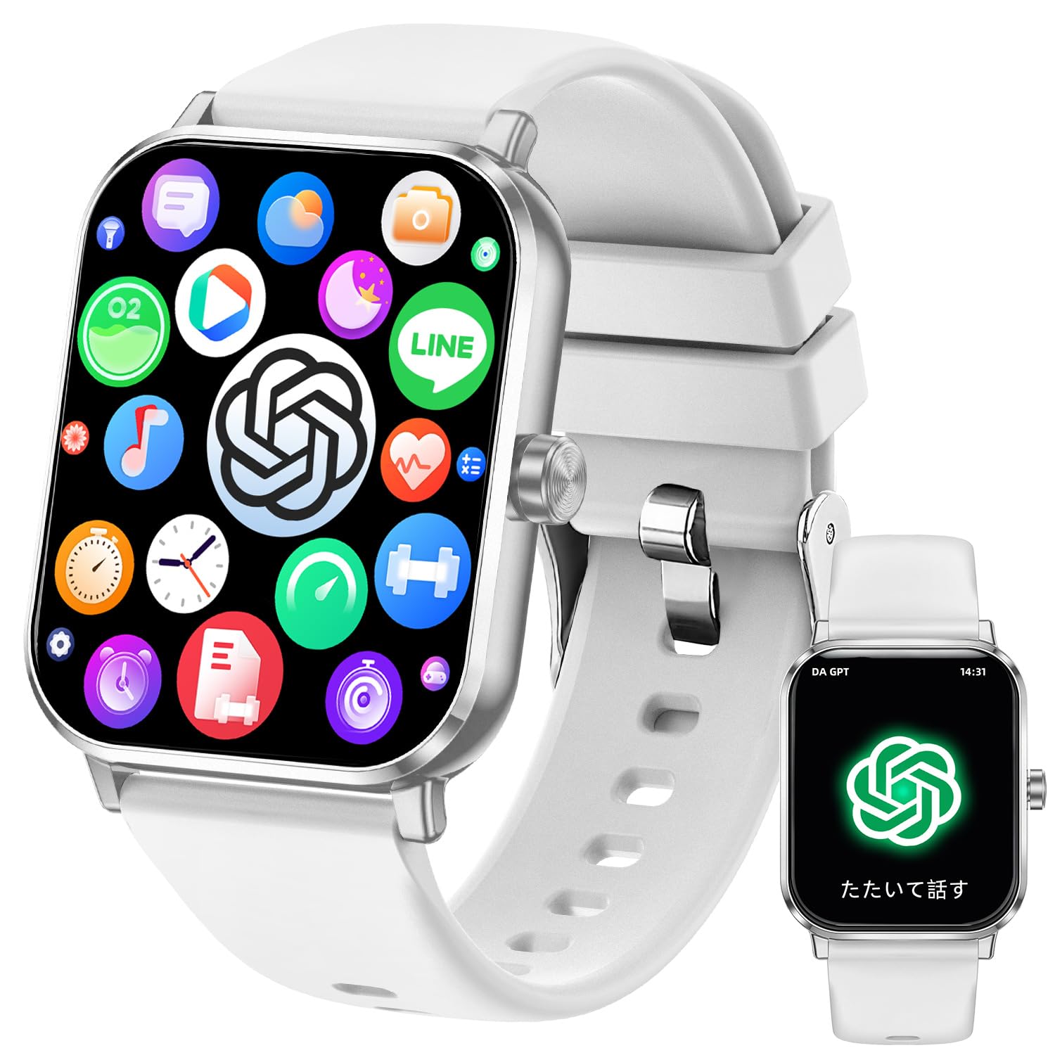 スマートウォッチ Smart Watch【chatgpt対応2026最新】Bluetooth5.4 通話機能 AI 日本語対応通話機能付き1.85インチHD大画面 活動量計 腕時計音楽再生 運動/ゲーム/テレワーク 多機能スマートウォッチ100種類運動モードip68防水防汗 メッセージ通知 天気予報 多種類文字盤iphoneとAndroid対応