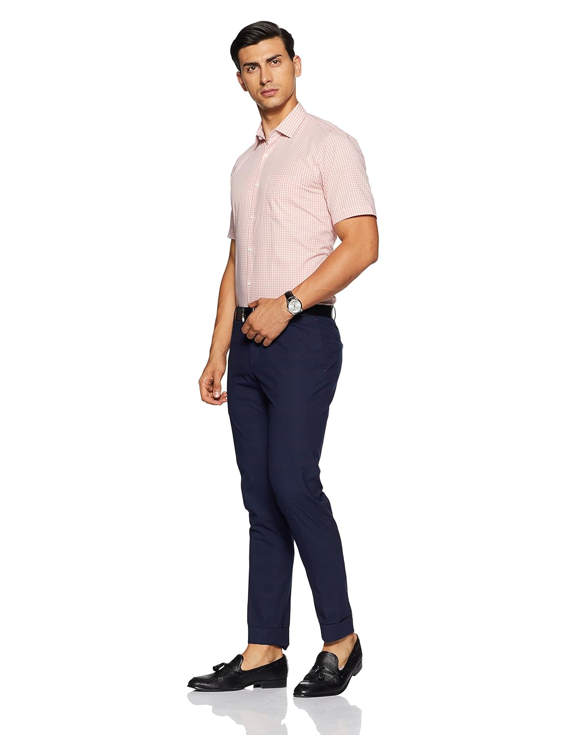 peter england men's solid regular fit formal shirt