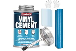 BONDTECH Vinyl Cement with Brush, PVC Cement High Strength, Watertight Seal Vinyl Glue, Flexible Bond for Inflatables, PVC, Pool Liners, Tarps, Hot Tubs, Air Mattresses (4.4 OZ)