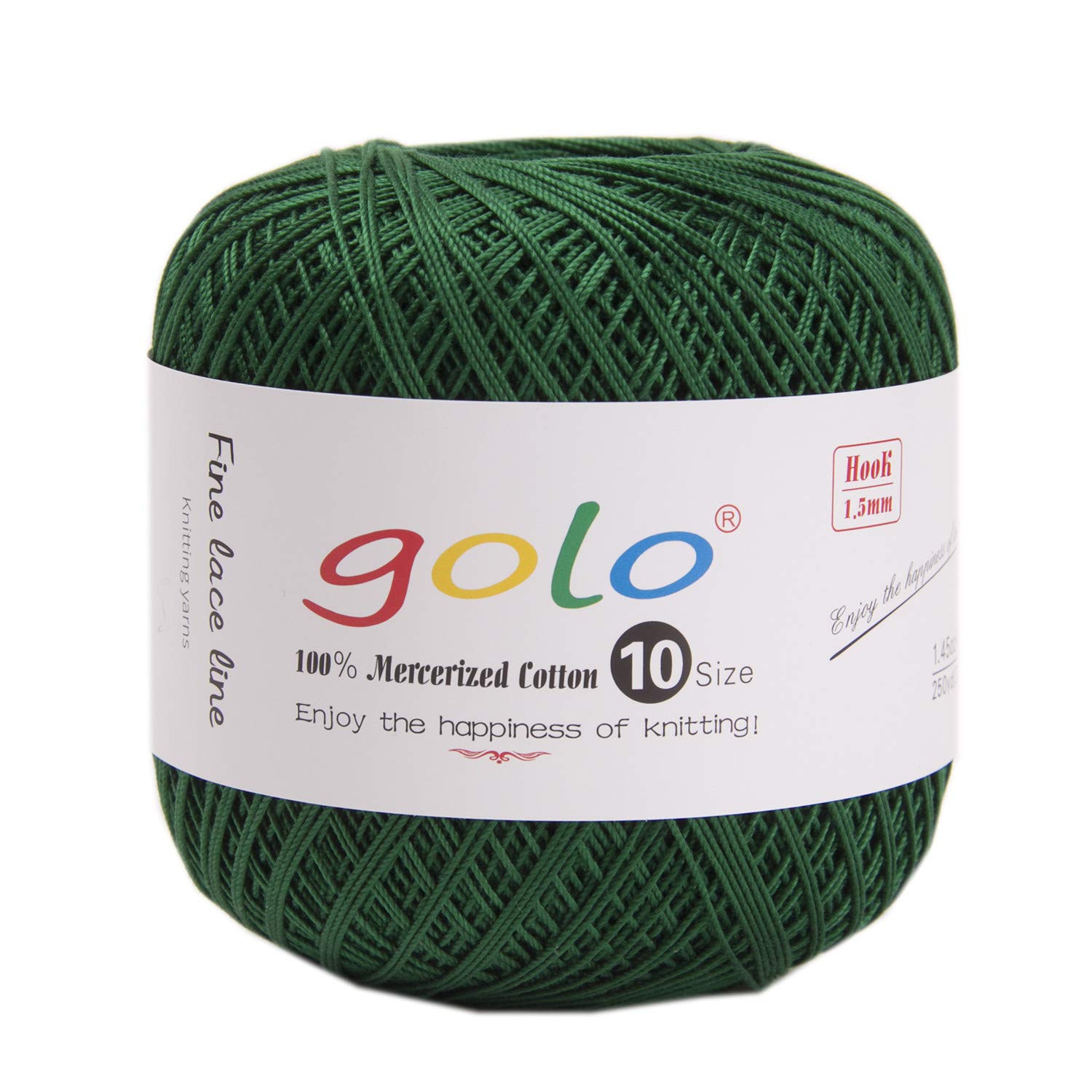 golo Crochet Thread Size 10 Yarn for Hand Knitting Crochet Yarn (Dark Green-1)