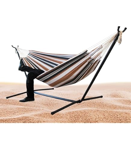Hamaca Doble Para Varias Personas 210x150 Cm | Capacidad 300 Kg Con Certificado TÜV, Algodón Y Poliéster, Color Azul