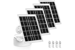FTUINL 4 Pack 8W Solar Panel Charger Compatible with Arlo Essential Solar Panel Charger (2nd Generation) Arlo Essential Outdoor Camera and Essential Outdoor XL Camera 2nd Generation VMA6600