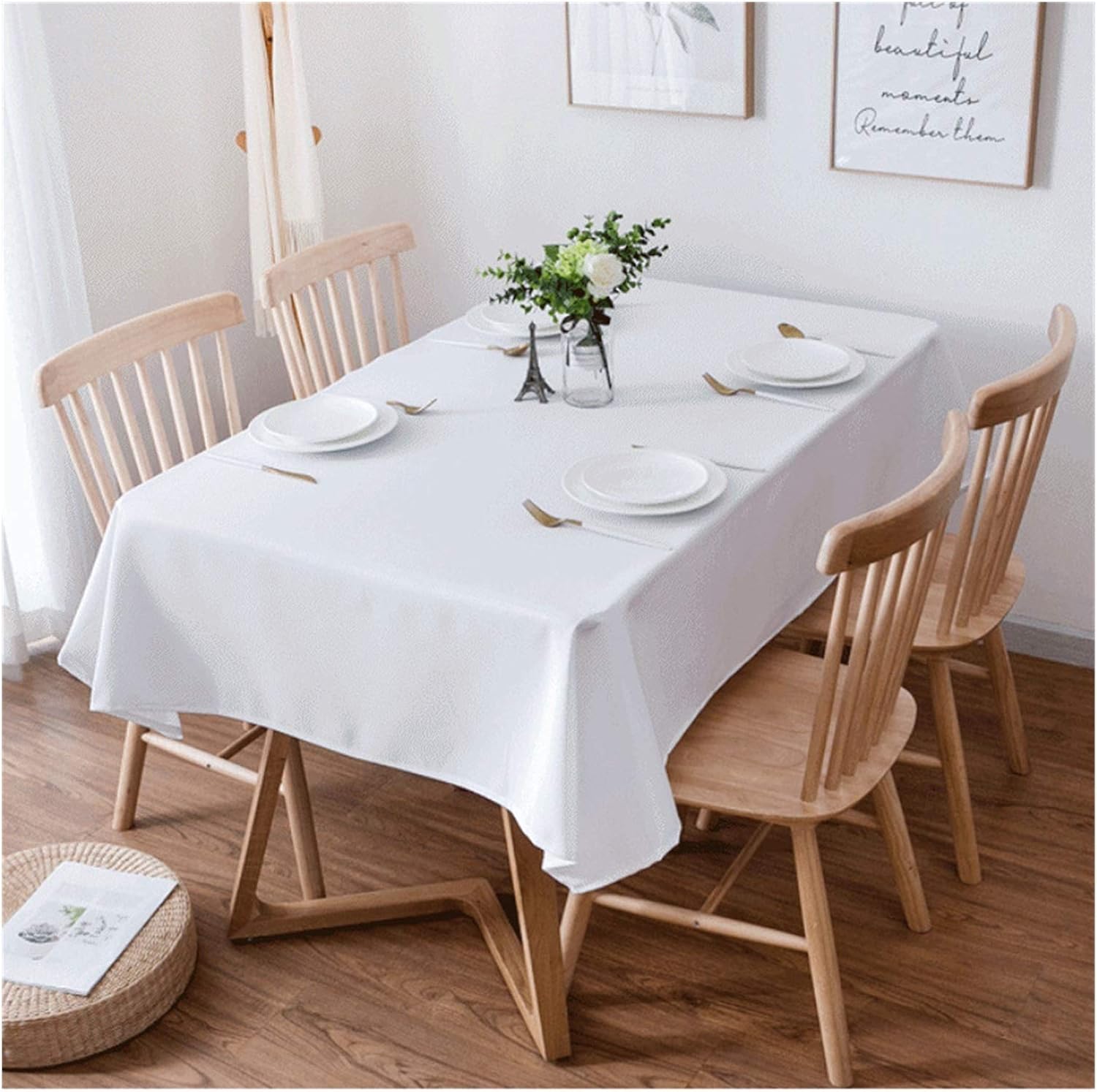 Solid Color White Table Cloth Tablecloth Fashion Dinner Room Cloth