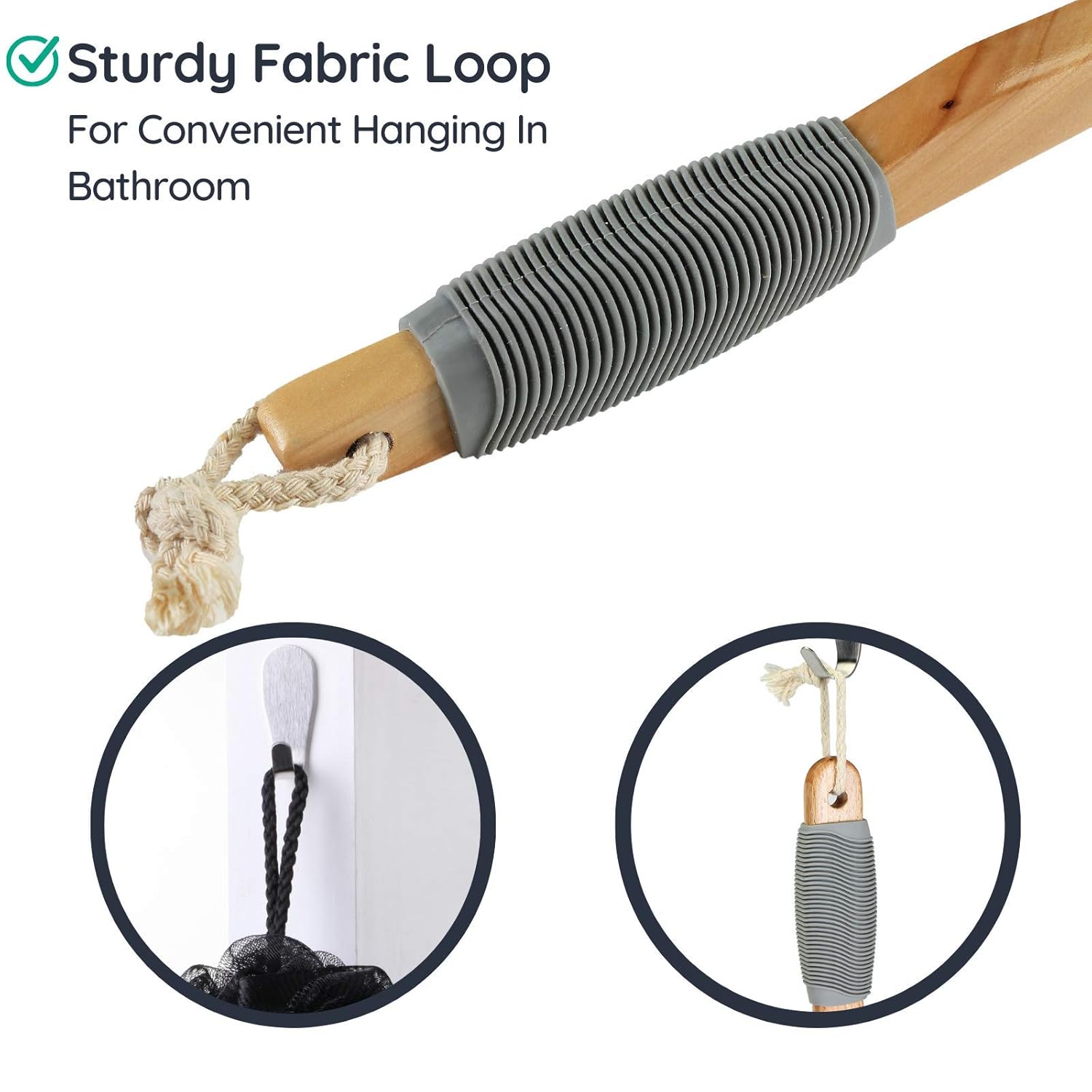 Slick- Loofah with Handle, Loofah Back Scrubber, Back Loofah, Loofah Brush with Long Handle, Loofah on A Stick, Shower Loofah with Handle, Shower Supplies, Loofah Scrubber, Loofah Back Scrubber: Beauty