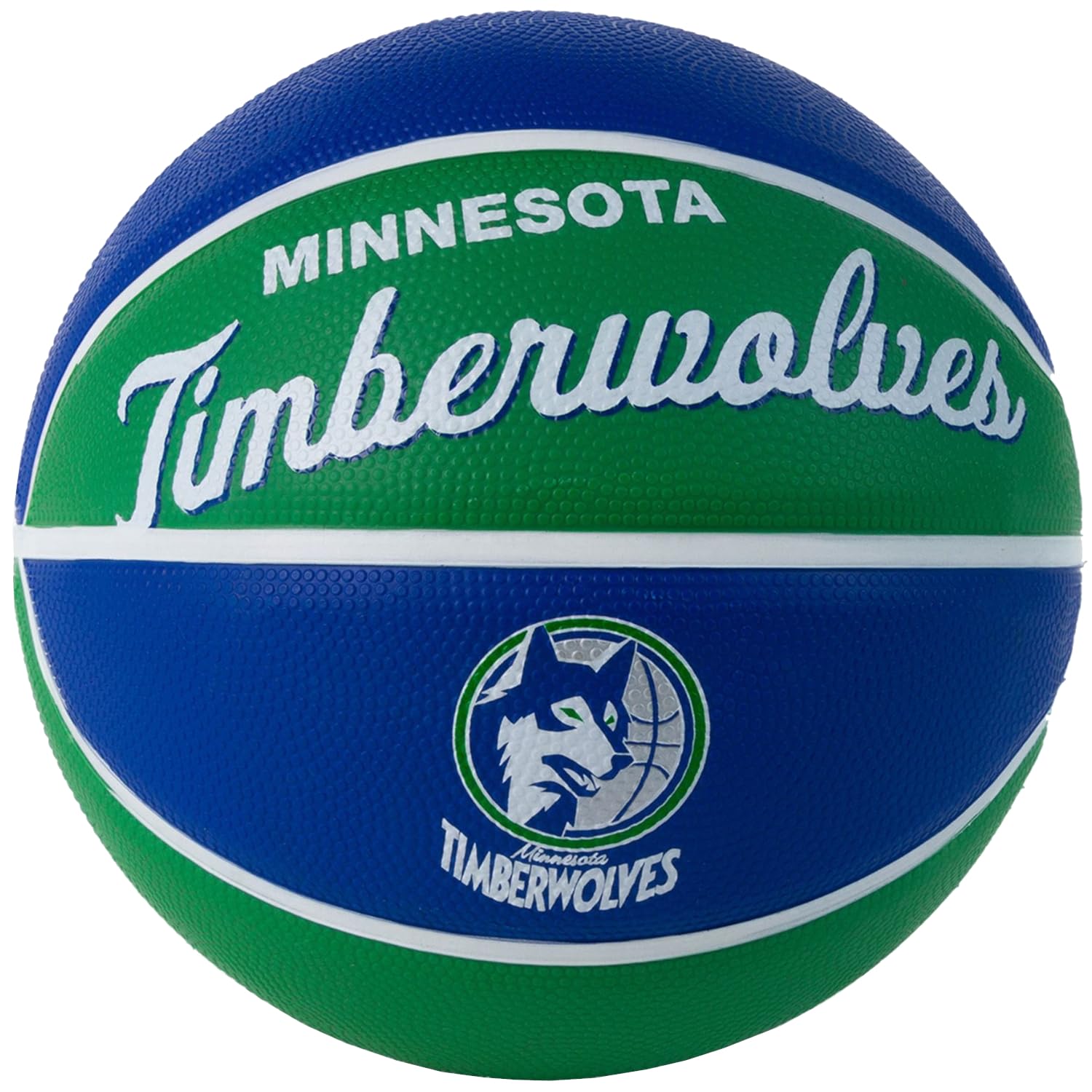 Wilson Mini-Basketball, Team Retro Model, MINNESOTA TIMBERWOLVES, Outdoor, Rubber, Size: MINI — image 1