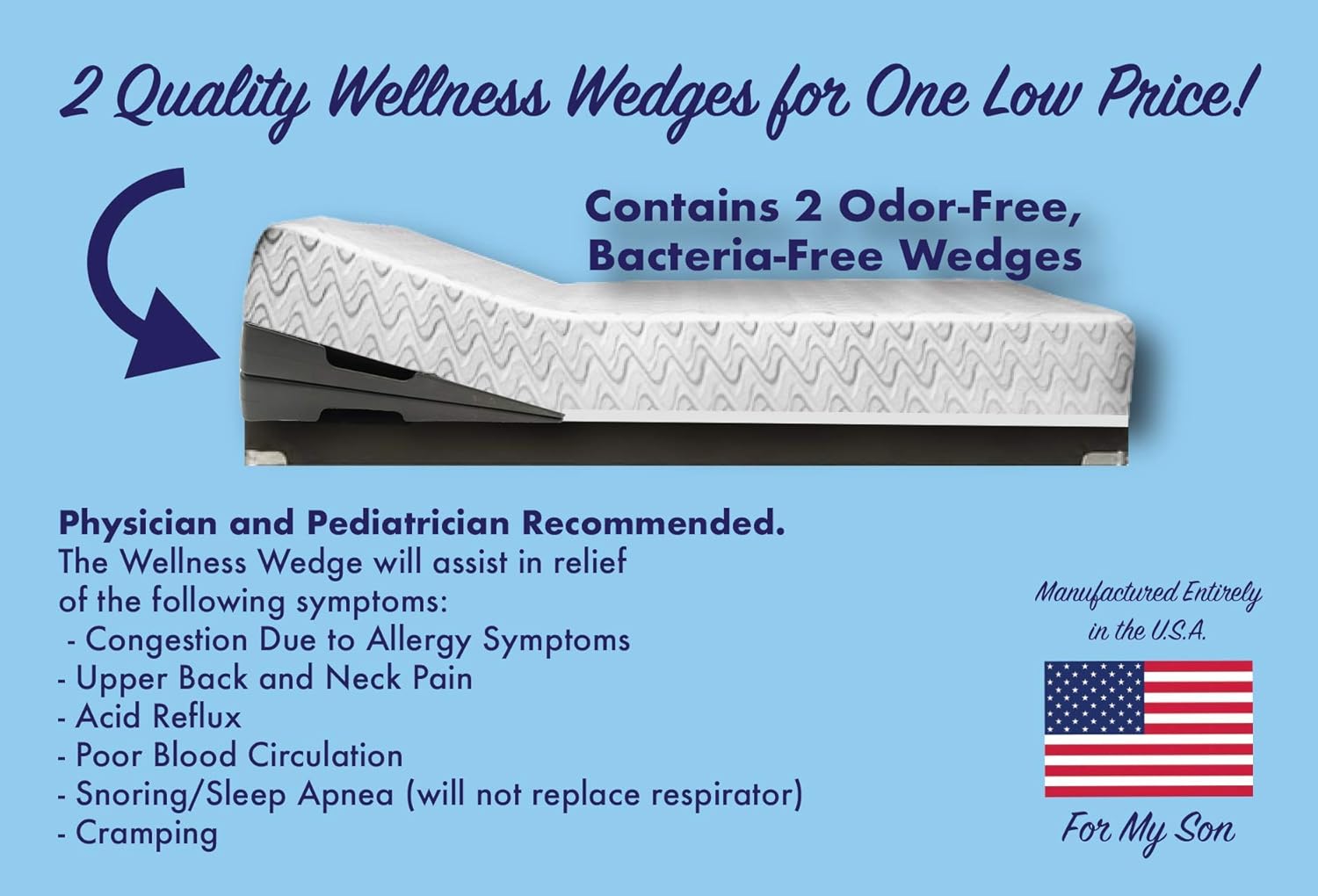 The Wellness Wedge Your Mattress Elevation Solution; Two Pack of Plastic Wedges: Home & Kitchen