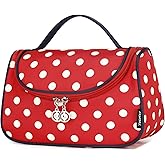 Yeiotsy Travel Cosmetic Bag for Women – Polka Dot Makeup Bag Organizer & Hanging Toiletry Bag
