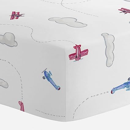 Amazon.com : Carousel Designs Take Flight Crib Sheet - Organic 100%