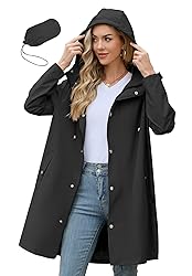 Zando Womens Rain Jacket with Hood - Travel Rain