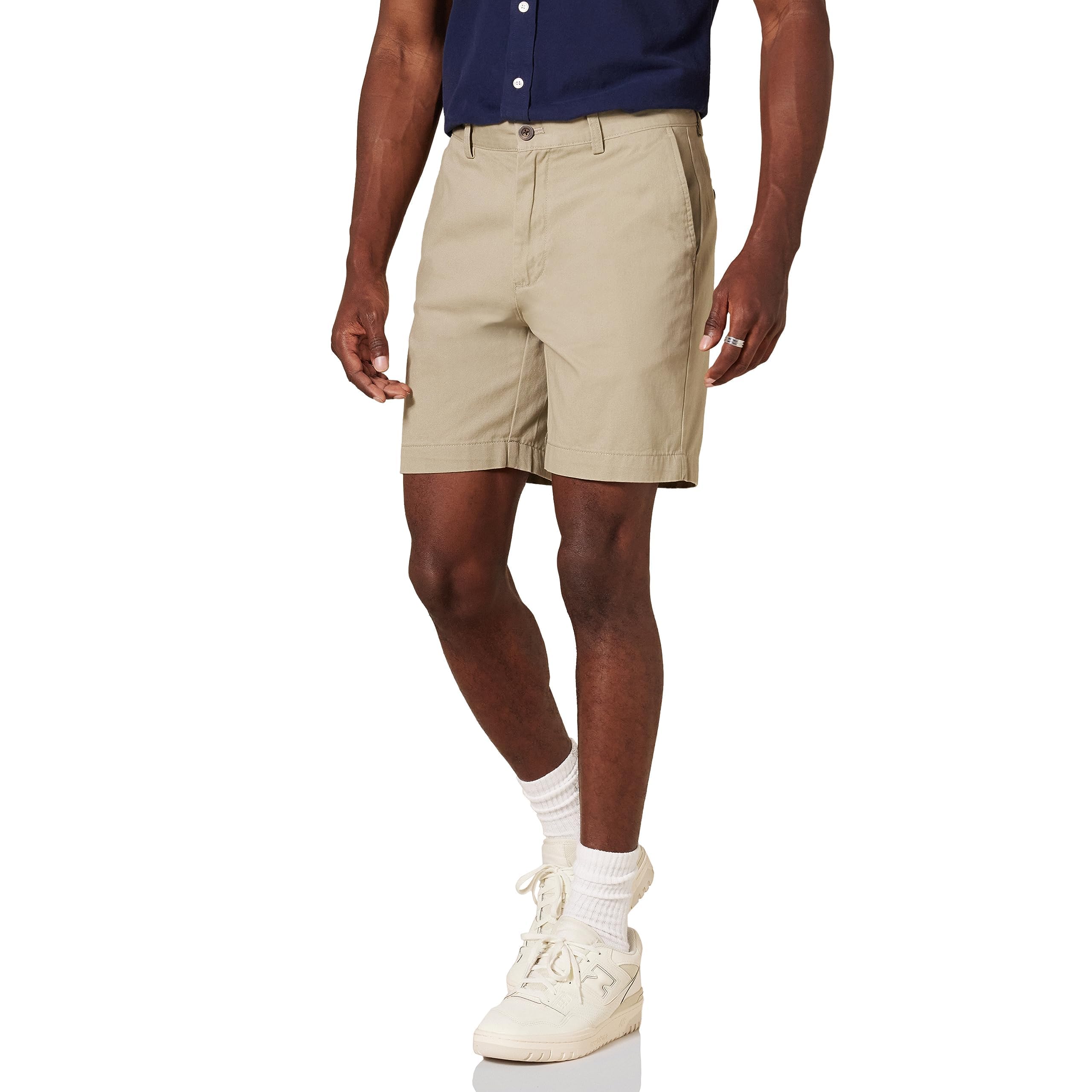 Photo 1 of Amazon Essentials Men's Slim-Fit 7" Chino Shorts, Khaki, 36
