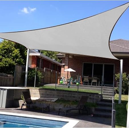 Amazon Com Artpuch Sun Shade Sail 12 X12 Square Canopy Grey Cover For Patio Outdoor Backyard Shade Sail For Garden Playground Garden Outdoor