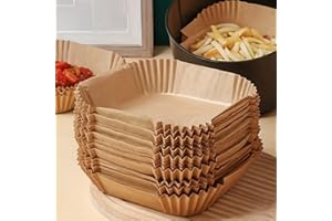 200pcs Non-Stick Air Fryer Liners - EasyCleanup, Healthy Cooking, SingleSheets for Baking, Roasting &Microwaving -ldeal for H