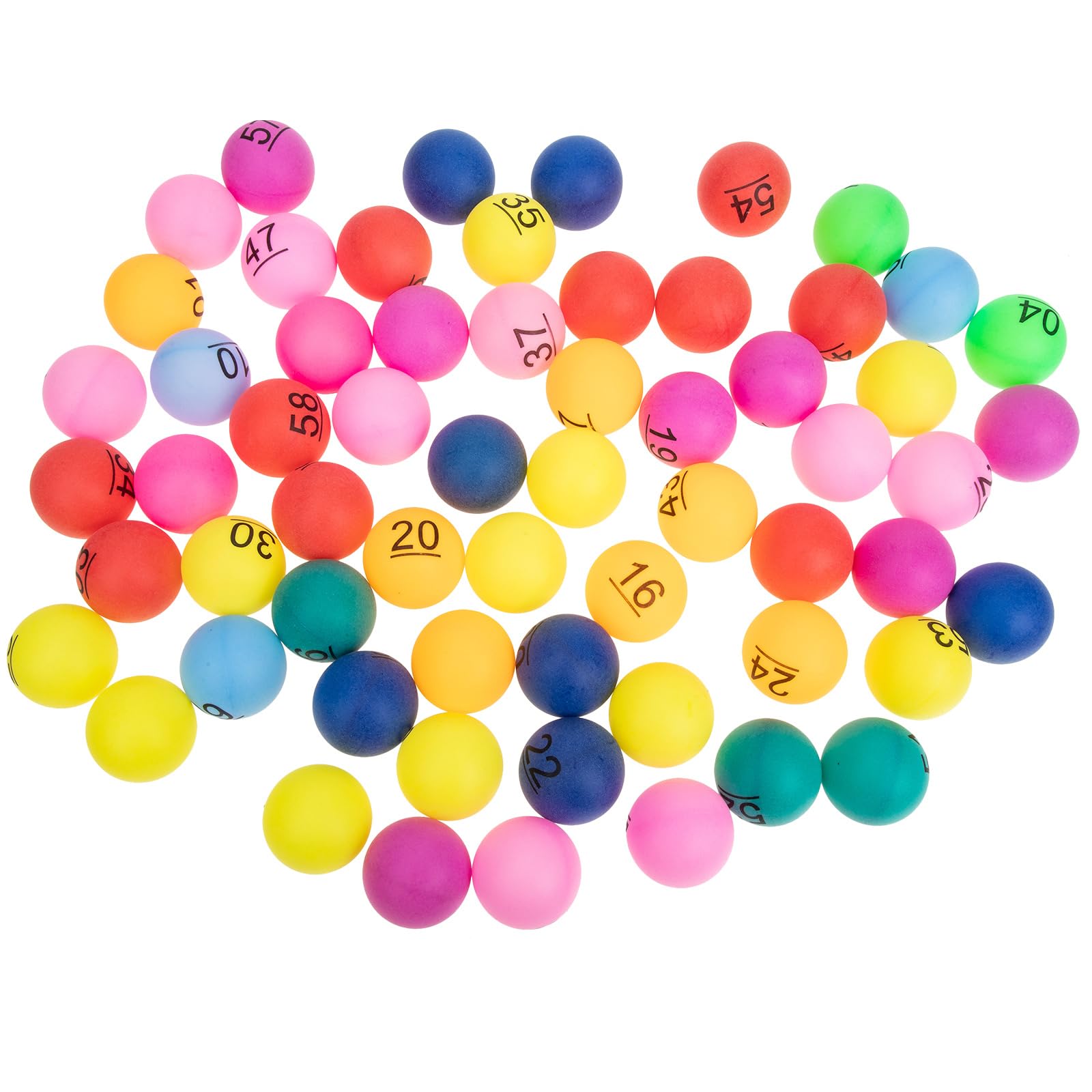 Happyyami 60Pcs Seamless Plastic Numbered Raffle Balls 1-60 for Bingo Fundraisers Parties Classroom Entertainment 1.57 Inch Diameter